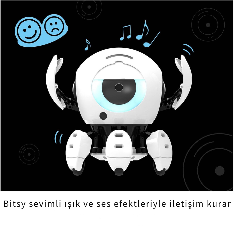 621094 Bitsy Akıllı Robot Arkadaş, Sesle Kontrol Edilen Robot, Çocuklar İçin Deney Seti 8-12 Yaş