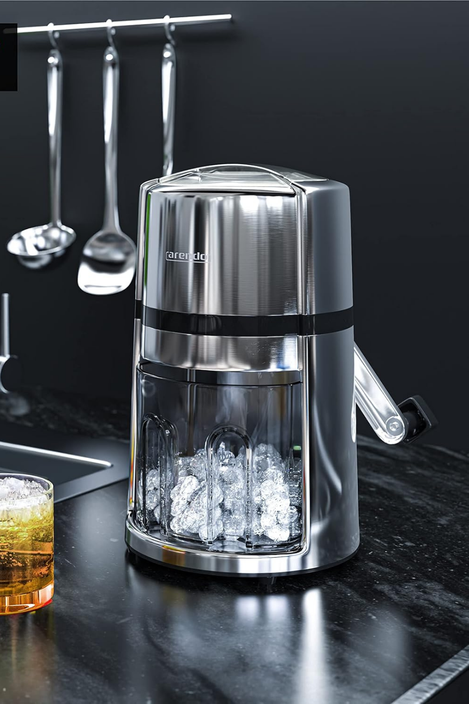 1,1 L Manuel Buz Kırıcı, Paslanmaz Çelik Bıçak, Tam Metal Gövde, Kaymaz Ayak