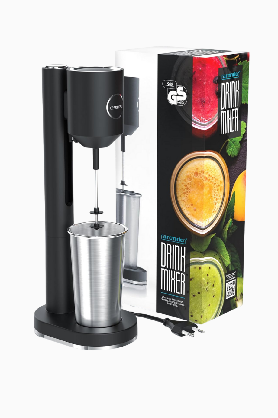 Protein Shaker 500 ml, Paslanmaz Çelik Mikser, 22.000 rpm, 2 Hız Seviyesi