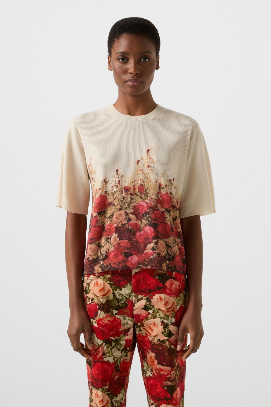 Helly Çiçek Desenli Örgü Kadın Triko