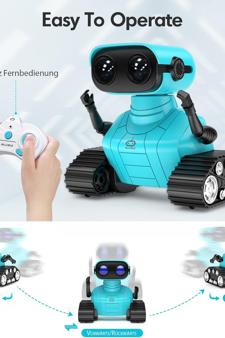 Şarj Edilebilir Uzaktan Kumandalı LED Gözlü Robot Çocuk Oyuncağı