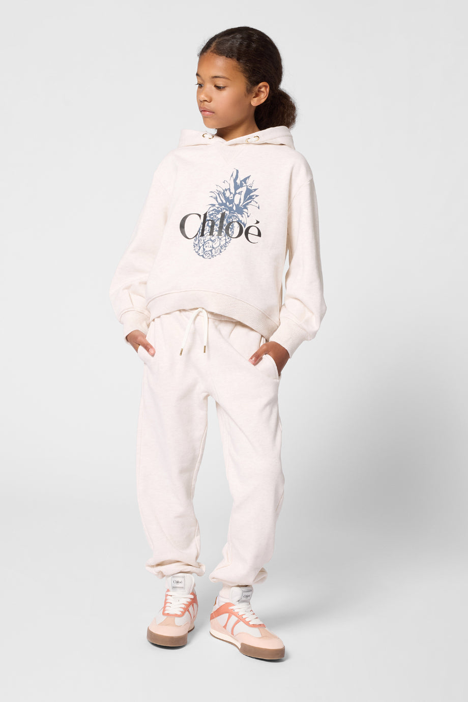 Baskılı Pamuk Jarse Kapüşonlu Kız Çocuk Sweatshirt
