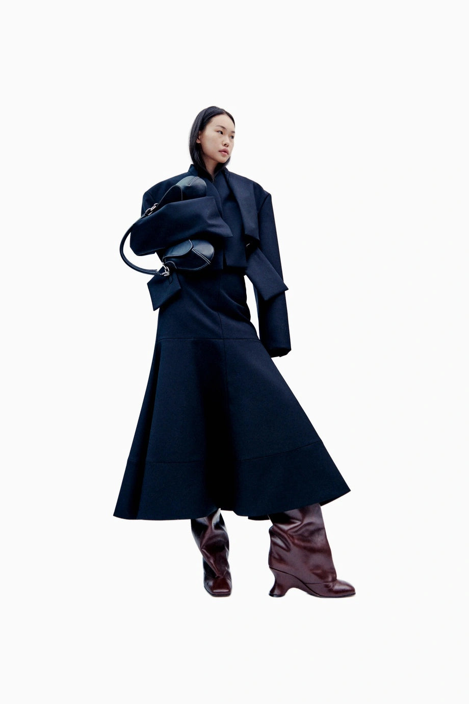 Kadın Siyah Ek Parçalı Kısa Ceket