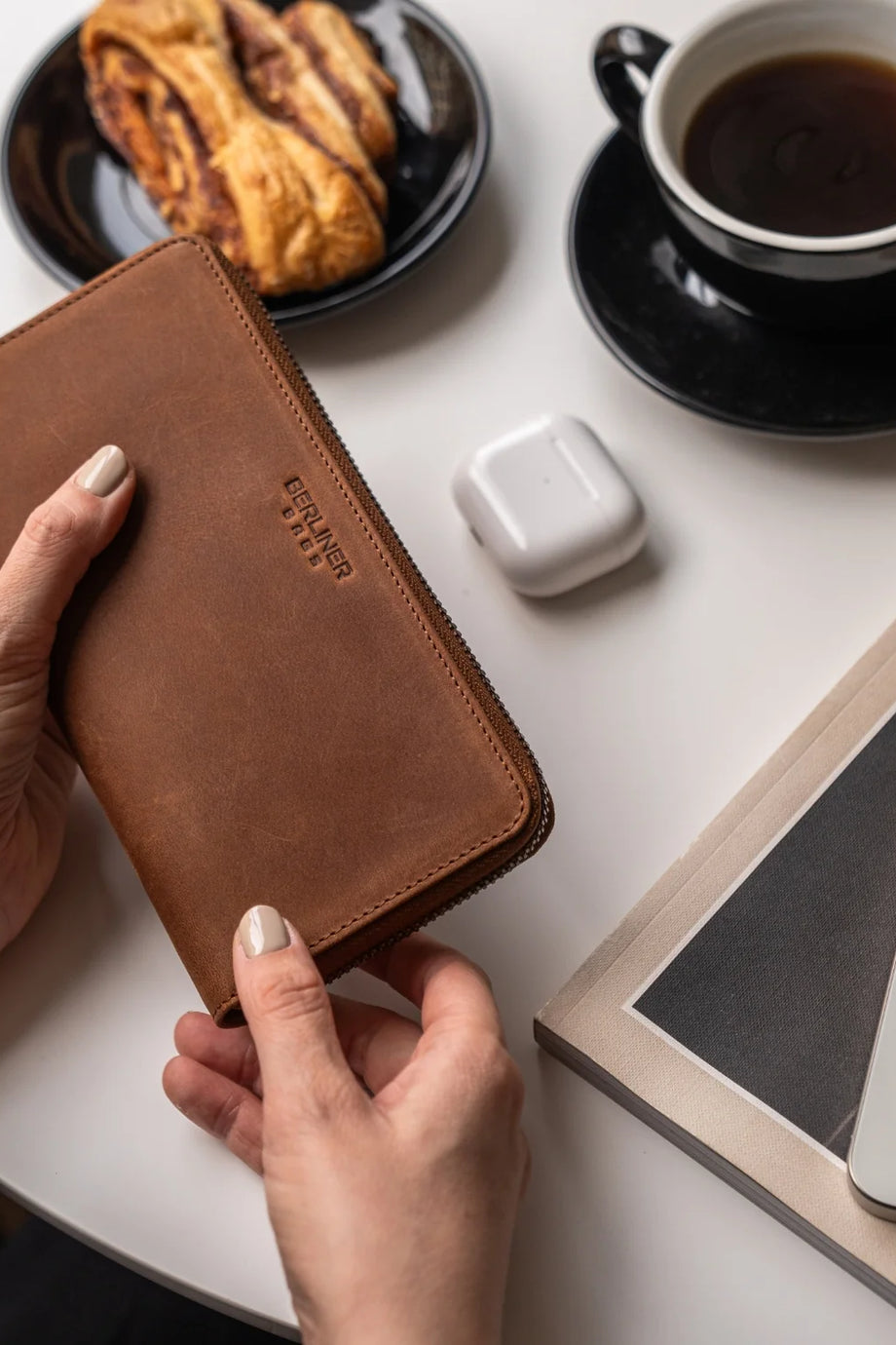 Premium Cüzdan Margo Buff Hunter Deri, Kadınlar için RFID Korumalı