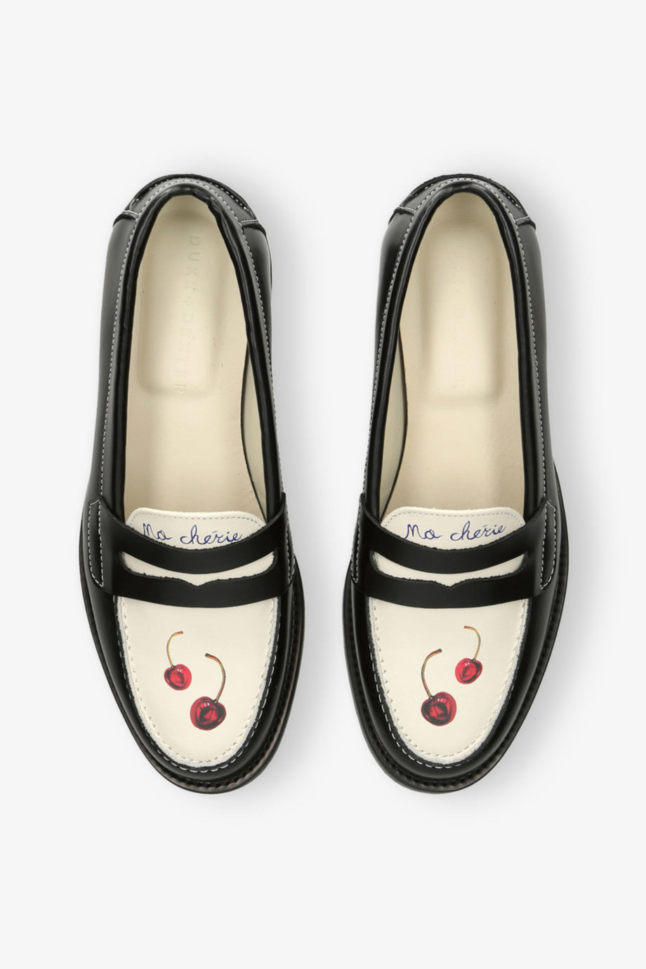 Wilde Cherry Deri Loafer, Kiraz Desenli, Penny Detaylı, %100 Deri, Portekiz Üretimi