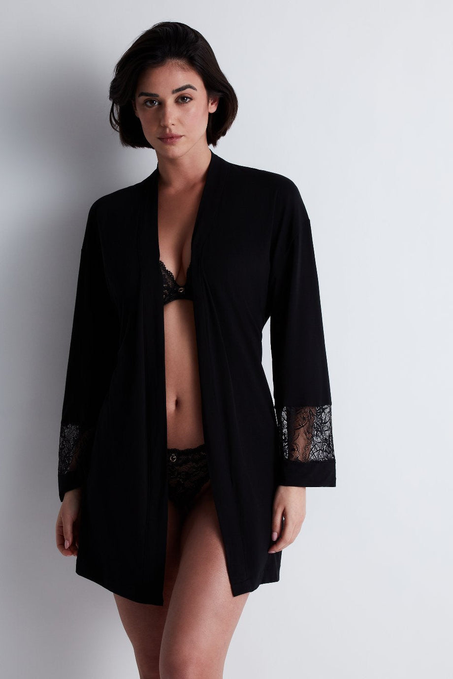 Lazy Days Kimono Seiden-Modal Kumaş ve Dantel Detaylı