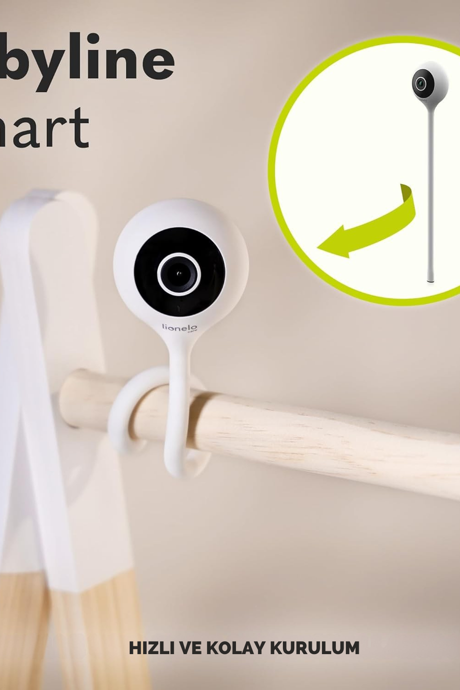 Babyline Smart Wi-Fi Bebek Kamerası, Gece Görüşlü, Hareket ve Ses Algılamalı