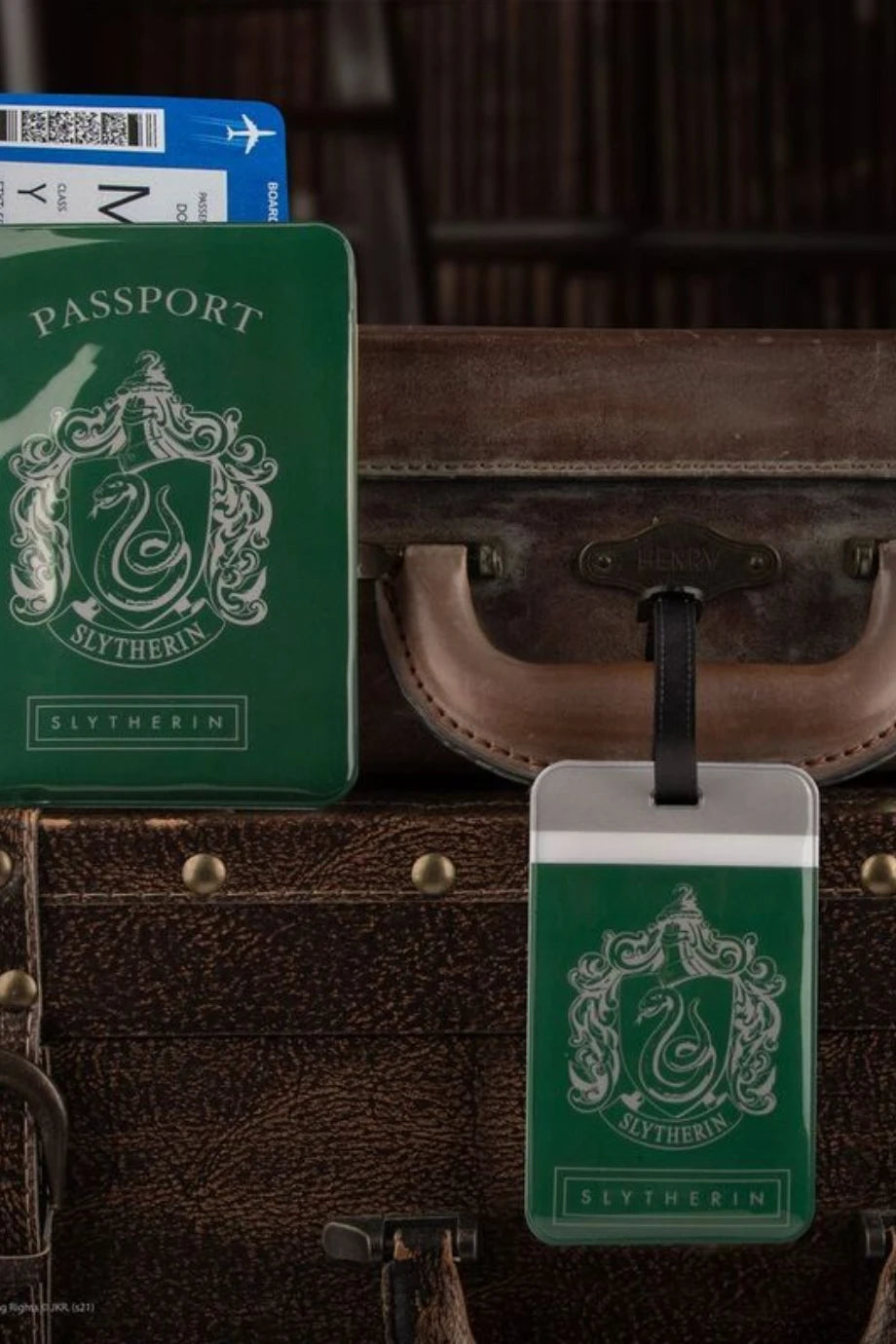Harry Potter Slytherin Pasaport Kılıfı ve Valiz Etiketi Seti
