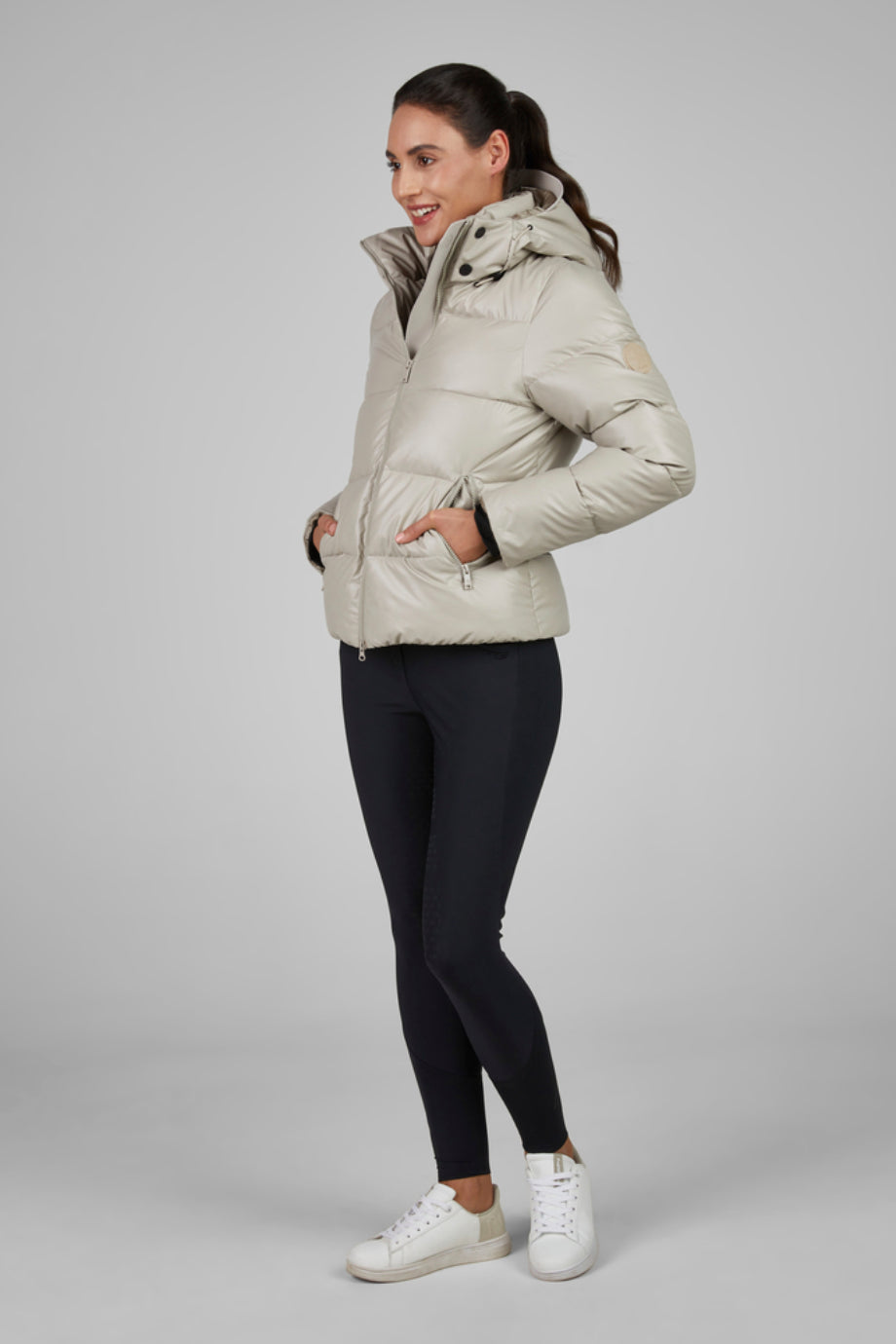 Quilted Jacket 8023 Kadın Kapüşonlu Lüks Mont