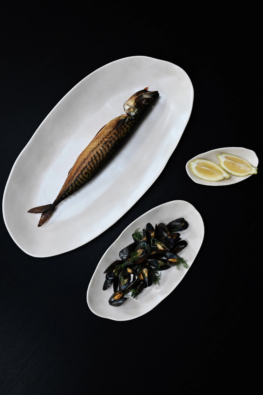 Native El yapımı Seramik Dekoratif Orta Boy Oval Tepsi