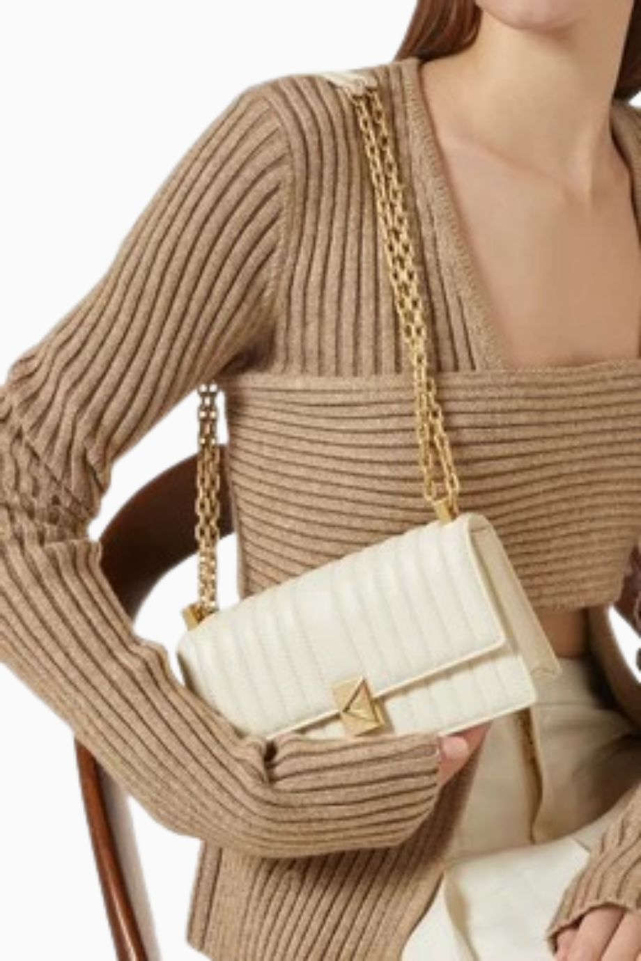 Mini Deco Flap Zincirli Çapraz Çanta, Kapitone Deri ve Altın Tonlu Donanımlı Lüks Crossbody