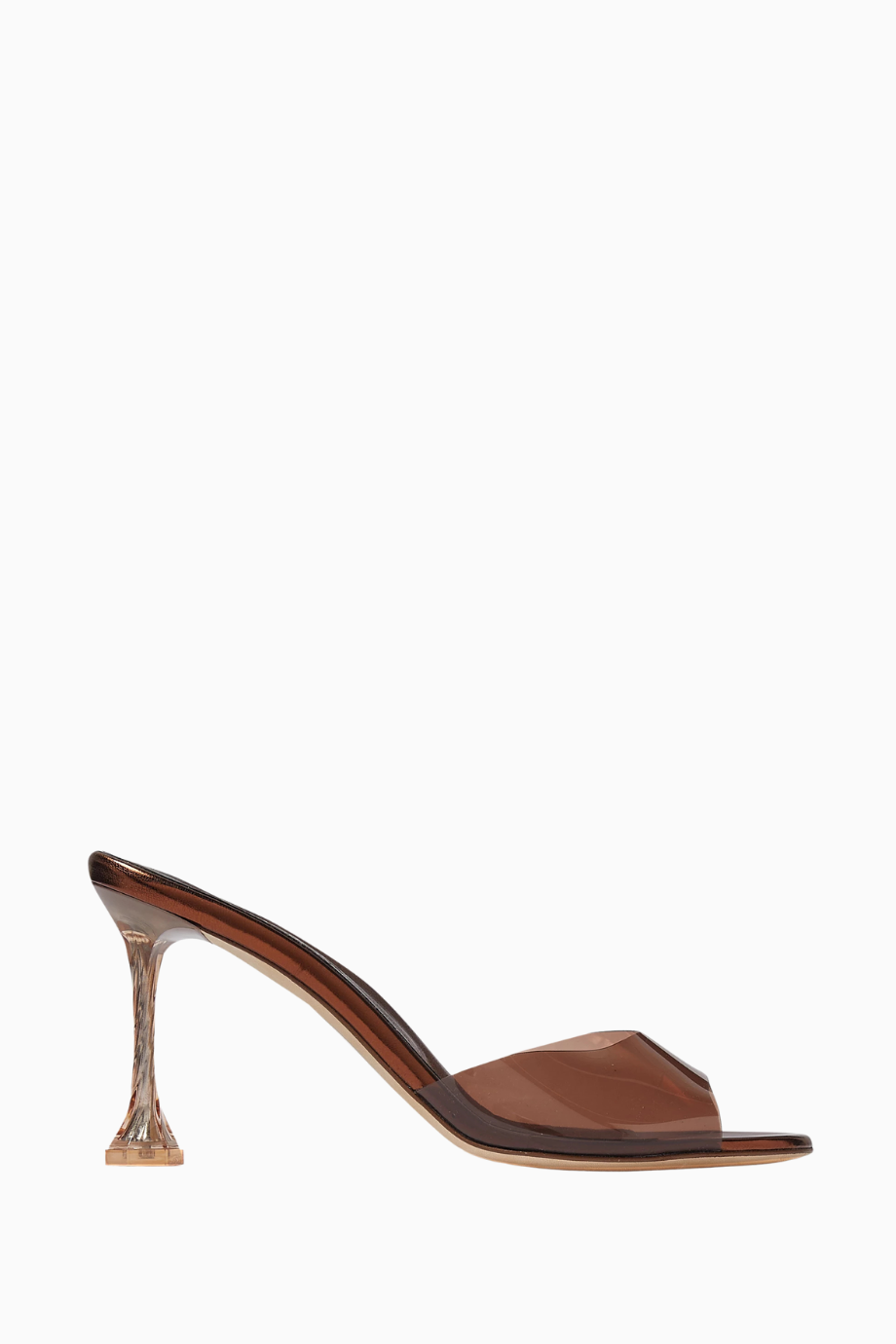 Isabella Mules, Şeffaf PVC, 90 mm Statement Topuk, Şık İtalyan Zarafeti