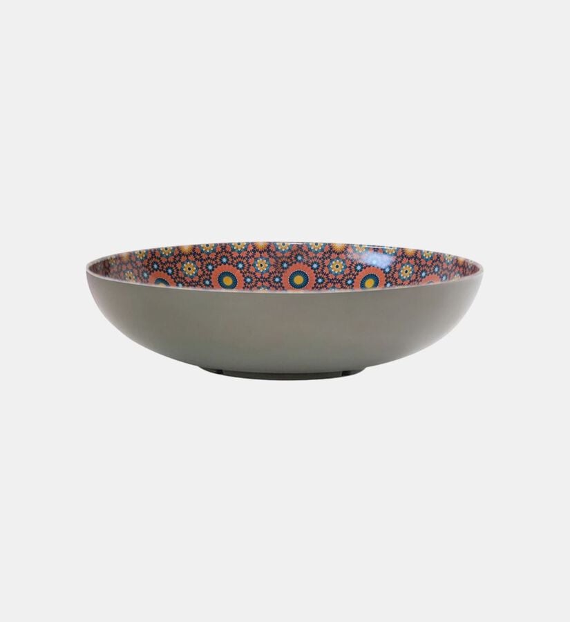 Berythe Melamin Yuvarlak Kase, Canlı Renklerle Dinamik Tasarım (30 cm)