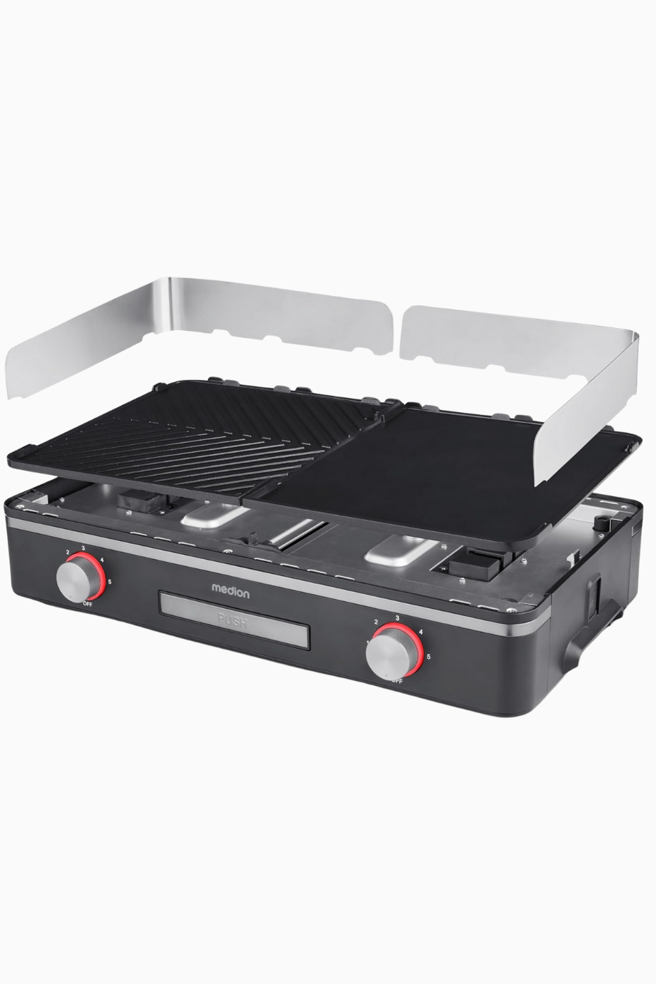 MD12027 Elektrikli Izgara, 2400W, Çift Bölge, Çıkarılabilir Plakalı