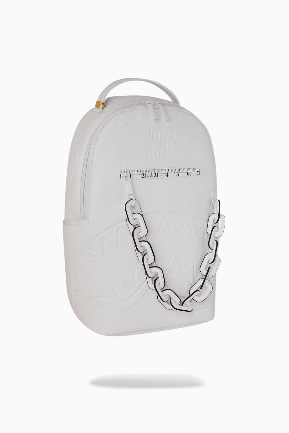 LFW White Leather Chain DLXSV, Unisex Lüks Beyaz Deri Sırt Çantası, Sınırlı Sayıda