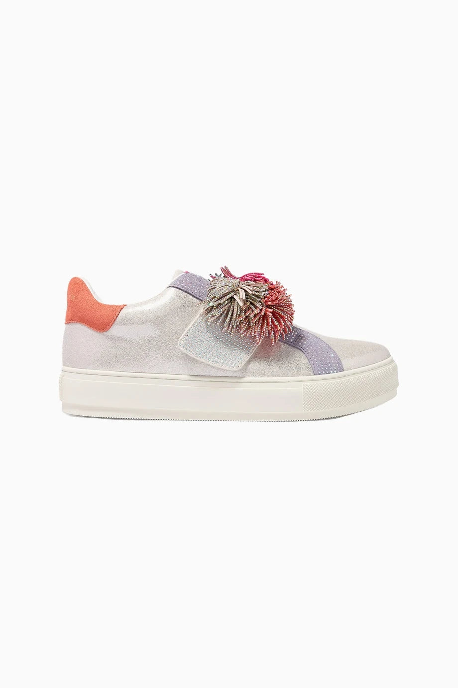 Laney Pom Pom Deri Taşlı Lüks Tasarım Kadın Sneaker