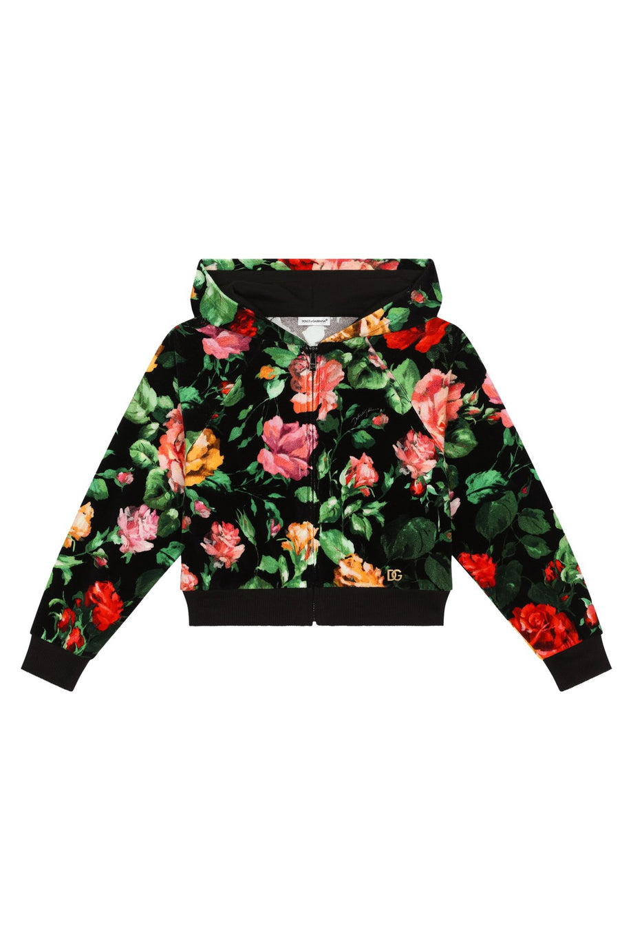 Kızlar için Desenli Şönil Kapüşonlu Hırka - Pembe