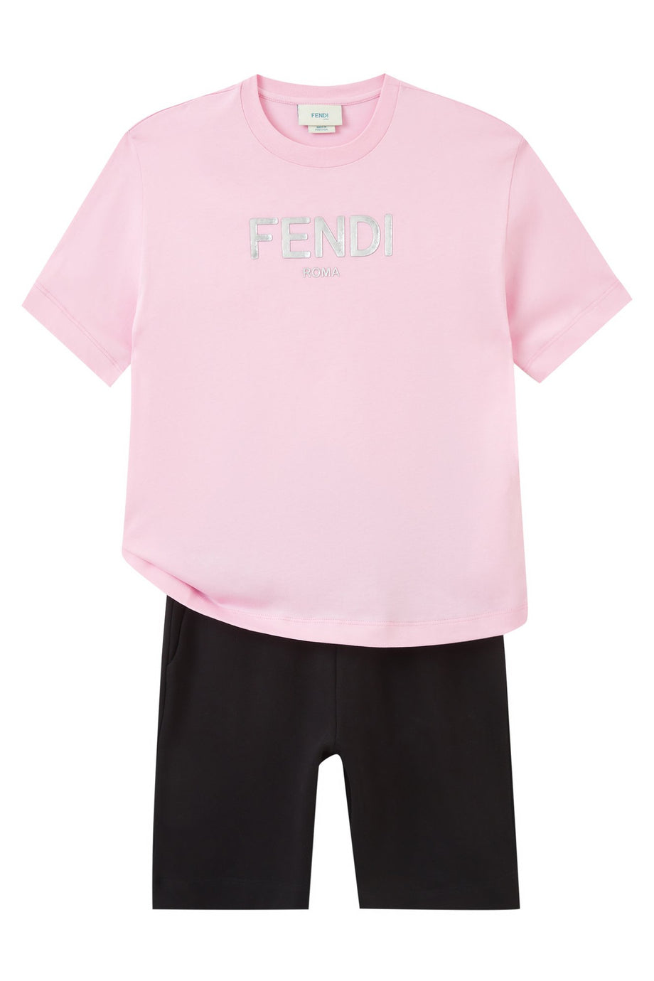 Fendi Çocuk Logo Detaylı Rahat Pembe Tişört