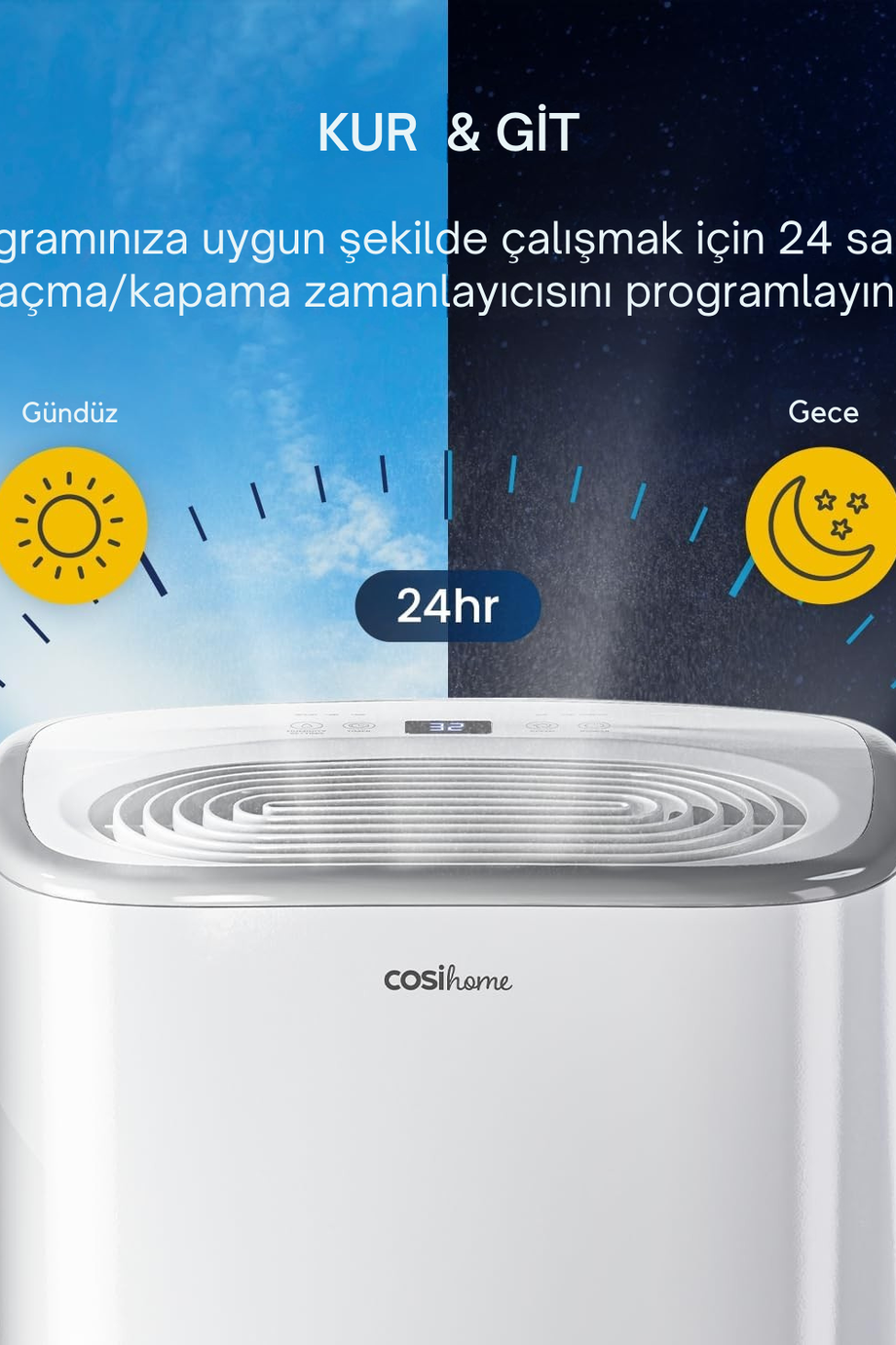 12L/Gün Nem Alma Cihazı, Otomatik Nem Sensörü