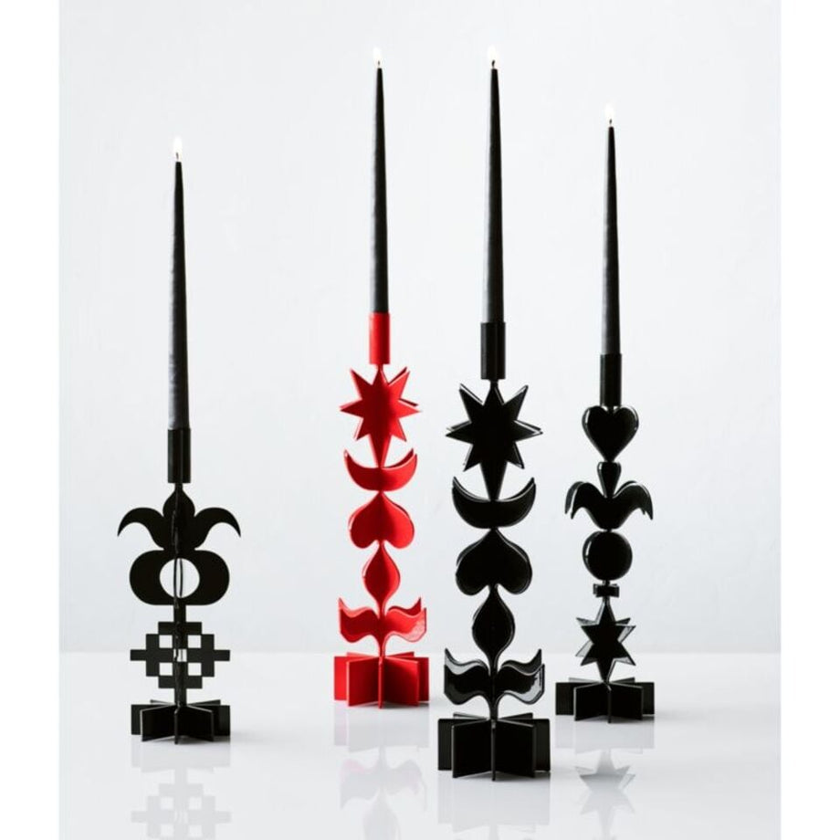 Picado Büyük Siyah Metal Konik Mumluk, 18” Lucia Eames Tasarımı