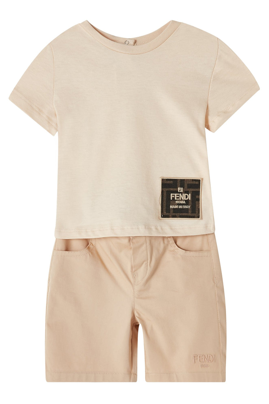 Çocuk Pamuklu Tişört - Bej/Kaki