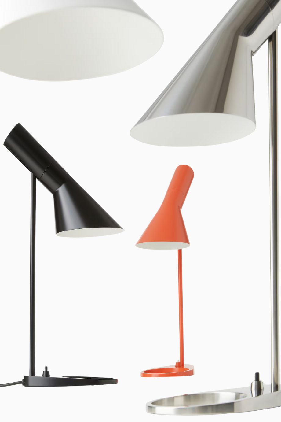 AJ Mini Arne Jacobsen Danimarka Tasarımı, Çelik Masa Lambası Gümüş