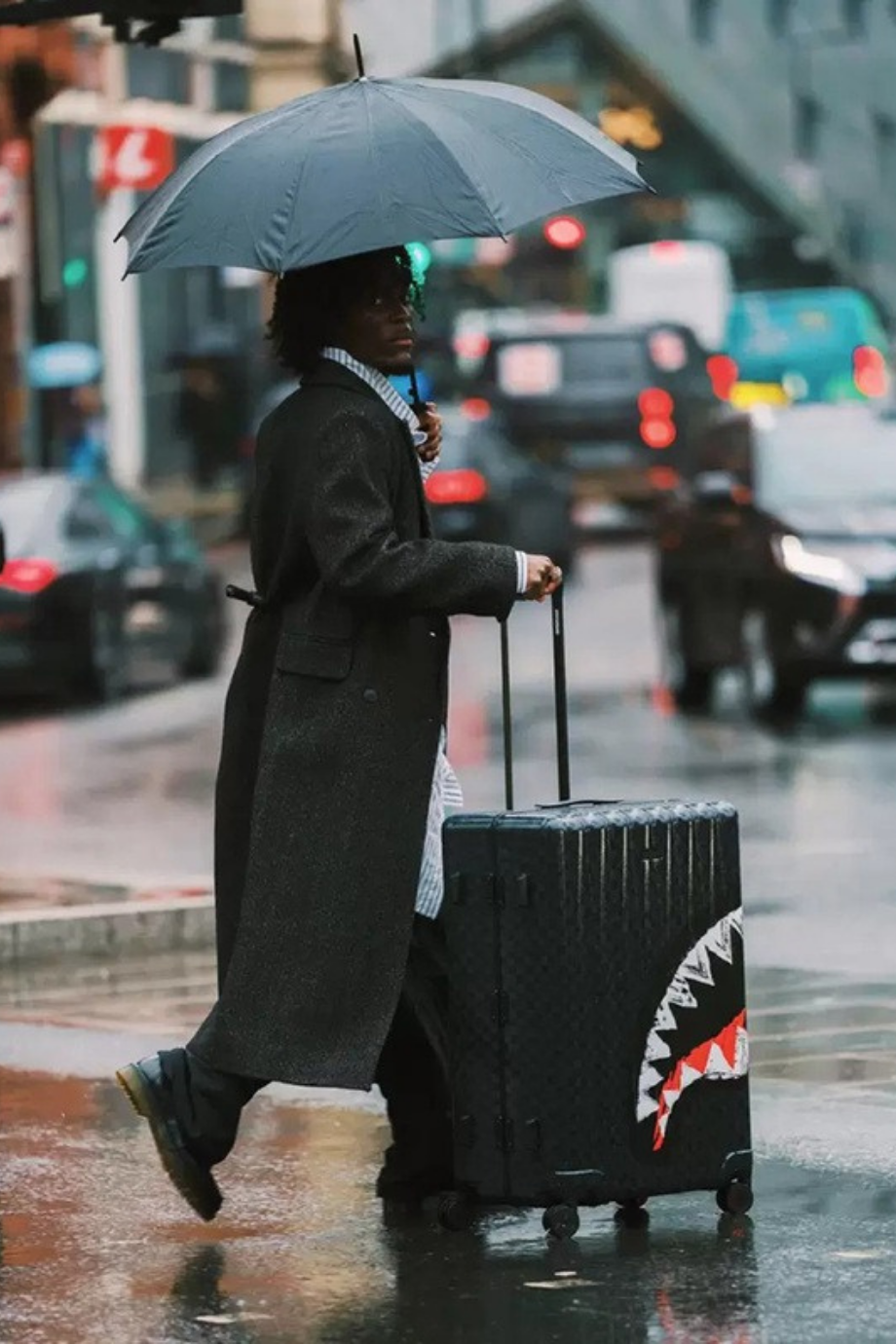 Scribble Shark Büyük Boy, TSA Kilitli Polikarbon Seyahat Valizi