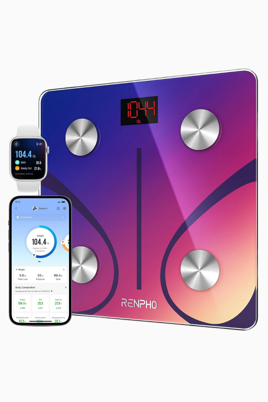 Elis 1, Akıllı Bluetooth Kişisel Vücut Yağı Tartısı 180 kg