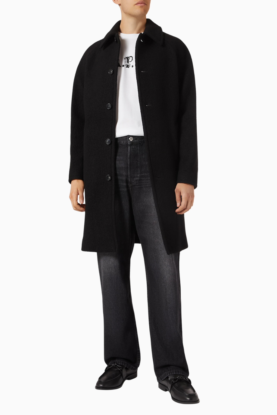 Gaston Siyah Keçe Yün Erkek Kaban