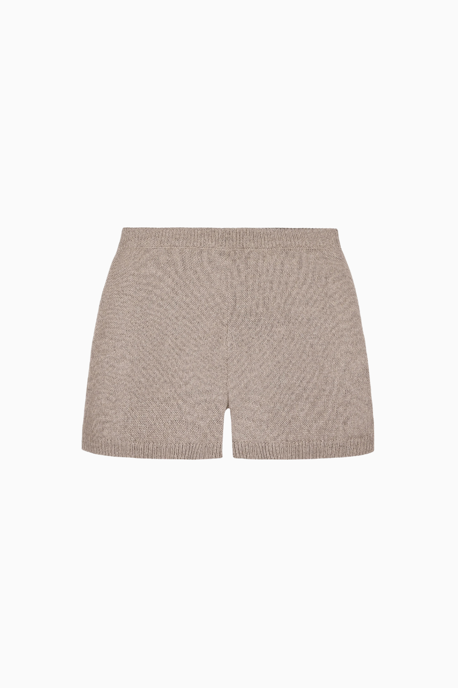 Relaxed Knit Linen Blend Mini Kadın Şort Pamuk ve Keten Karışımlı