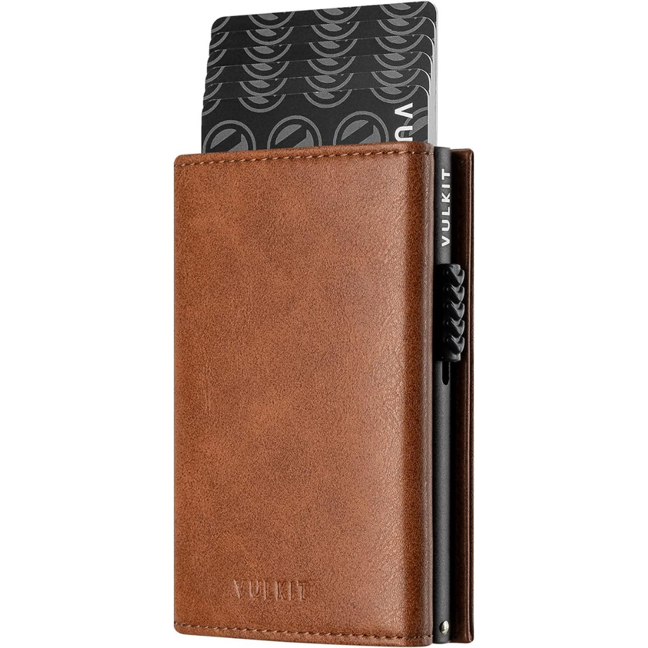 Kredi Kartı Tutucu, RFID Engelleme, Deri, Manyetik Kapatma, Kimlik Pencereli