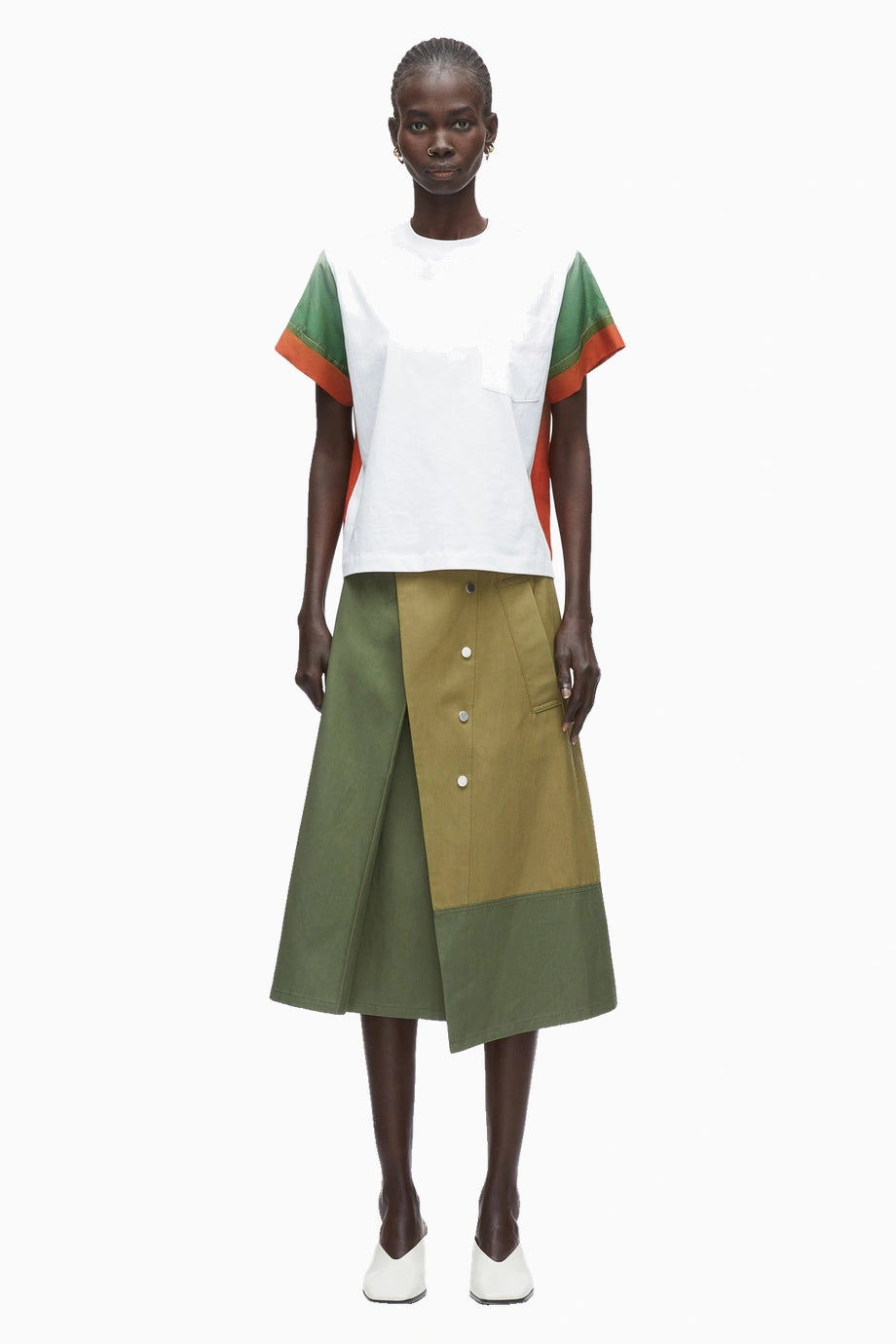 Ombré Voile Detaylı Kadın T-Shirt