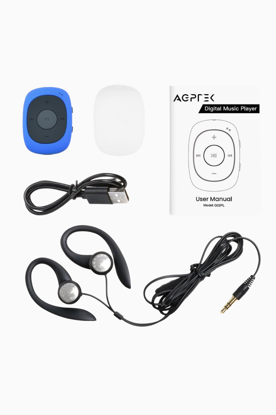 Mini Clip 64GB MP3 Çalar Kulaklıklı Mavi