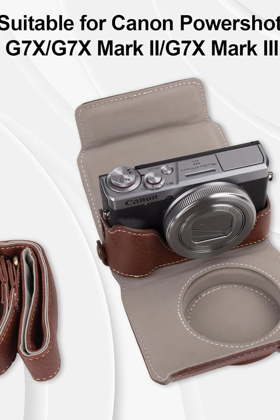 Canon G7X / G7X Mark II / G7X Mark III Uyumlu Vintage Deri Kamera Kılıfı – Şık, Dayanıklı ve Fonksiyonel Koruma