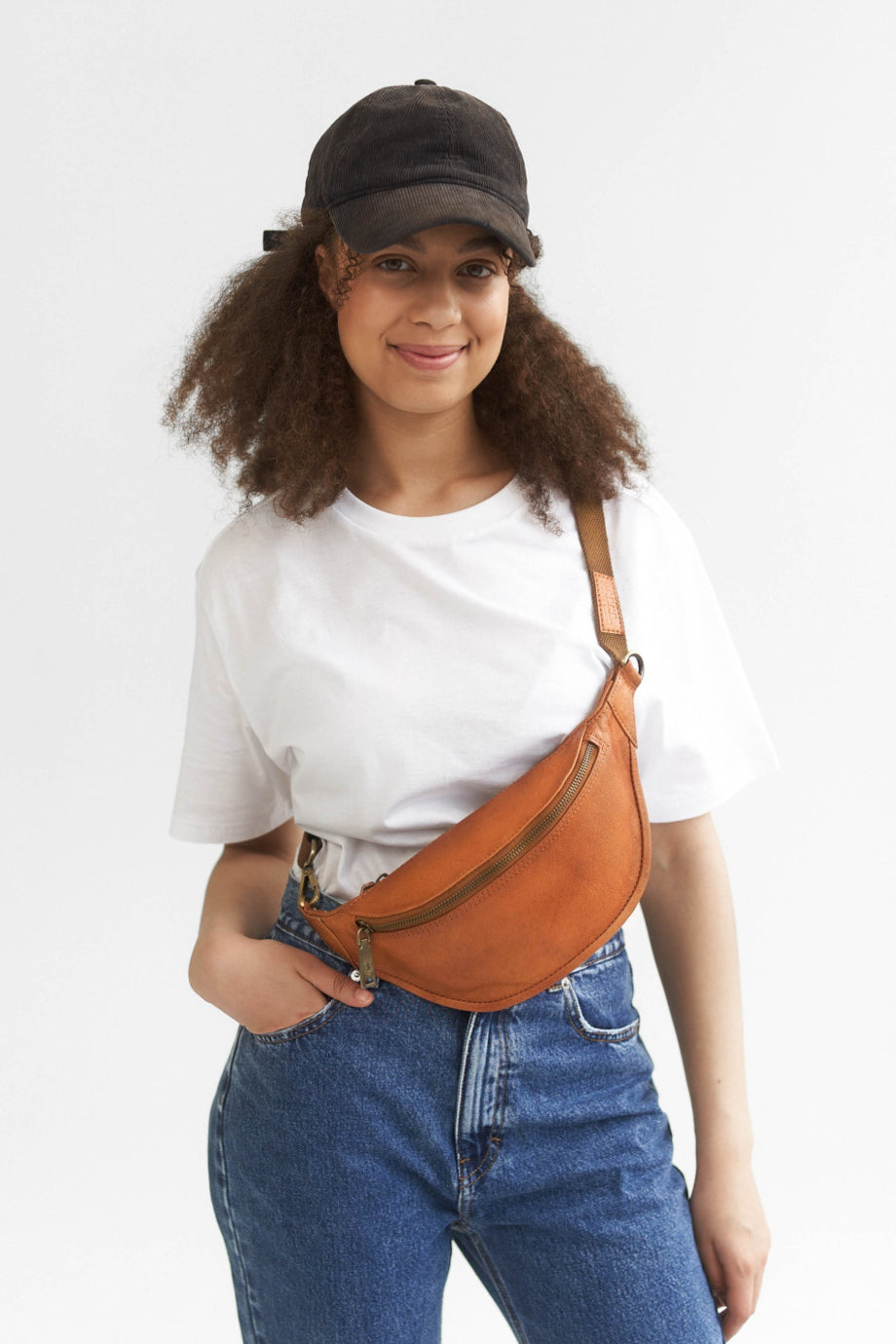 Kai Vintage Hakiki Deri Unisex Bel ve Çapraz Çanta