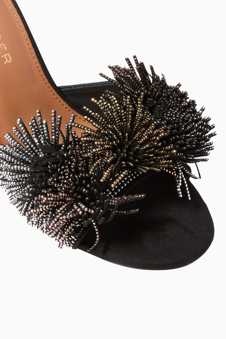 Pom Pom 70 Ankle Tie Sandals, Süet Detaylı Zarif Bağcıklı Topuklu Ayakkabı