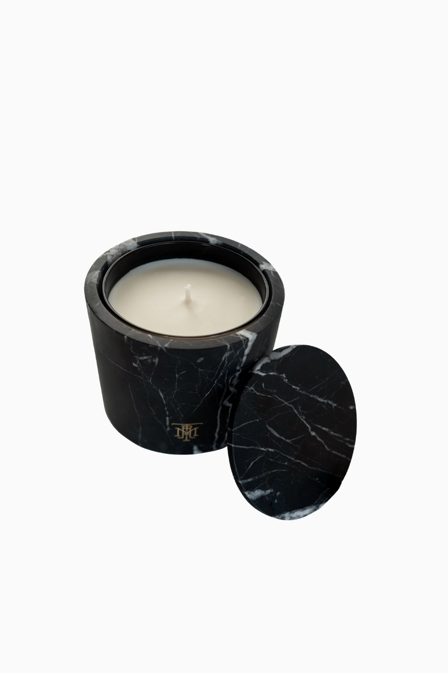 Nero Marquina Marble Candle Holder El Yapımı Lüks Mumluk