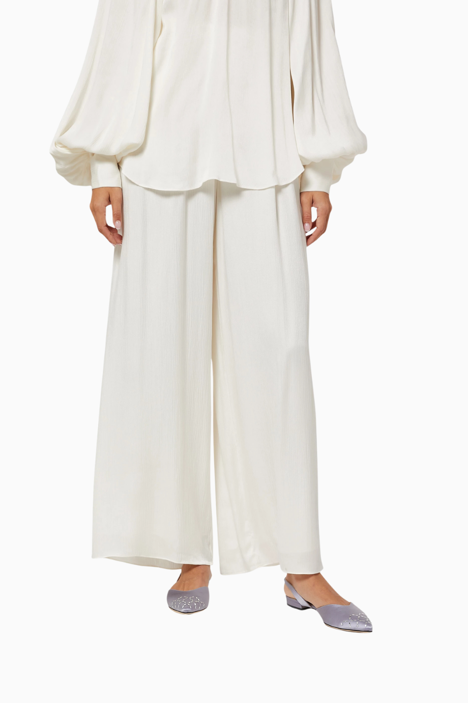 Lerina Saten Kristal Taşlı, İtalyan Tasarım Slingback Ayakkabı, Zarif Günlük ve Gece Şıklığı