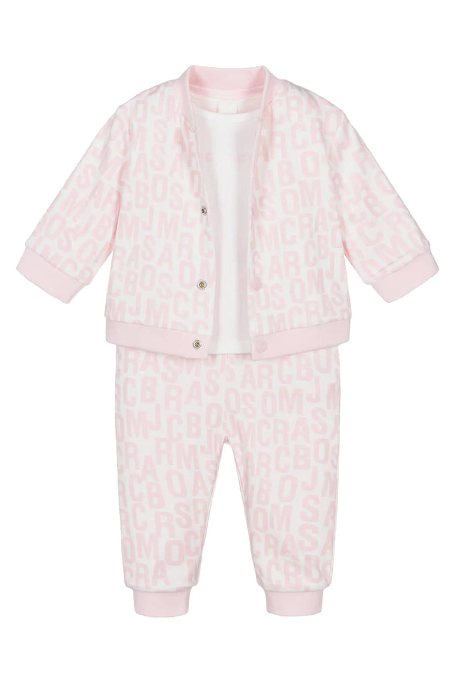 Çocuk Logo Tişört ve Pijama Takımı, 3 Parça - Pembe