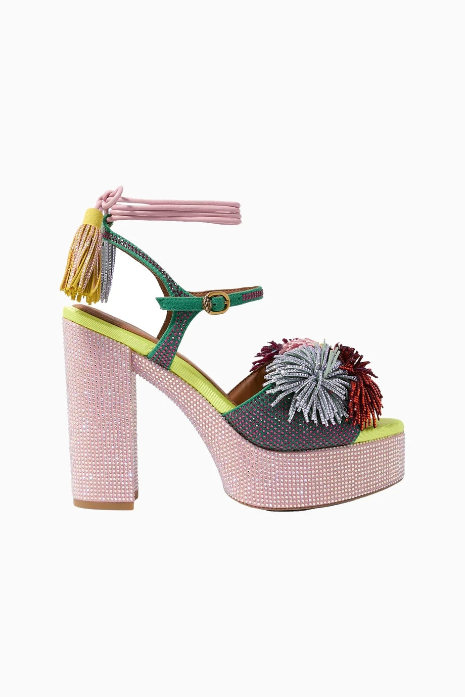 Pom Pom Tie 125 Platform Kadın Dolgu Topuk Sandalet