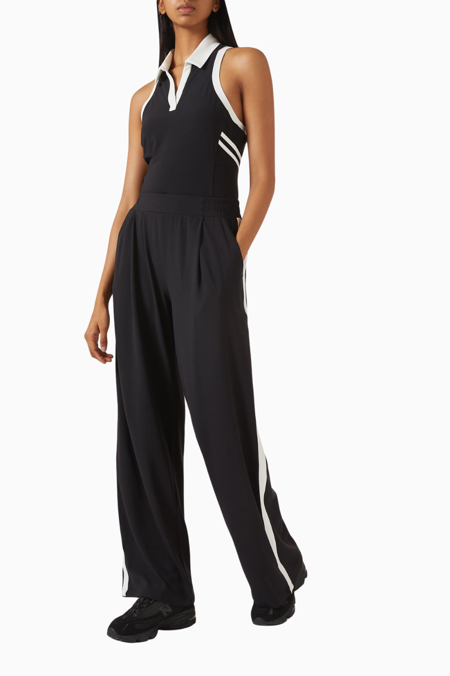 Luca Airweight Striped Pants, Şık ve Rahat Siyah-Beyaz Günlük Eşofman Altı