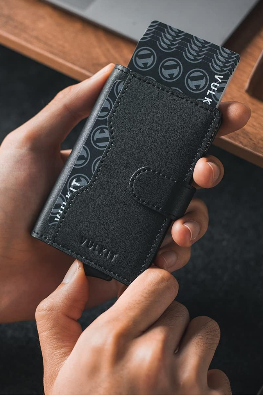 RFID Alüminyum Deri Pop-Up Unisex Kartlık Cüzdan