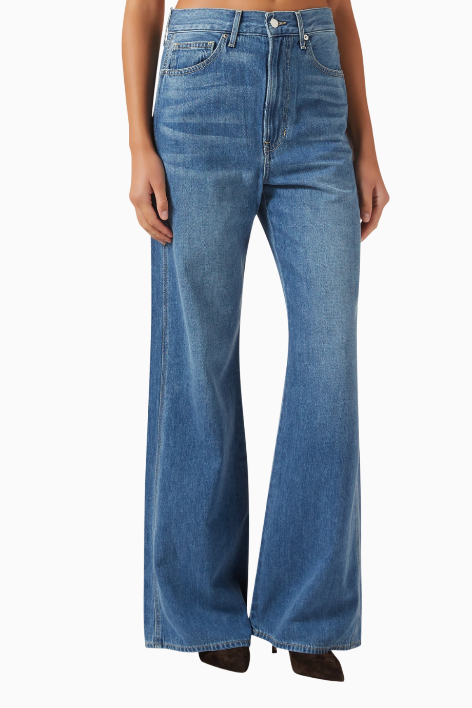 Taylor High-Rise Wide-Leg Jeans, Lüks Mavi Denim