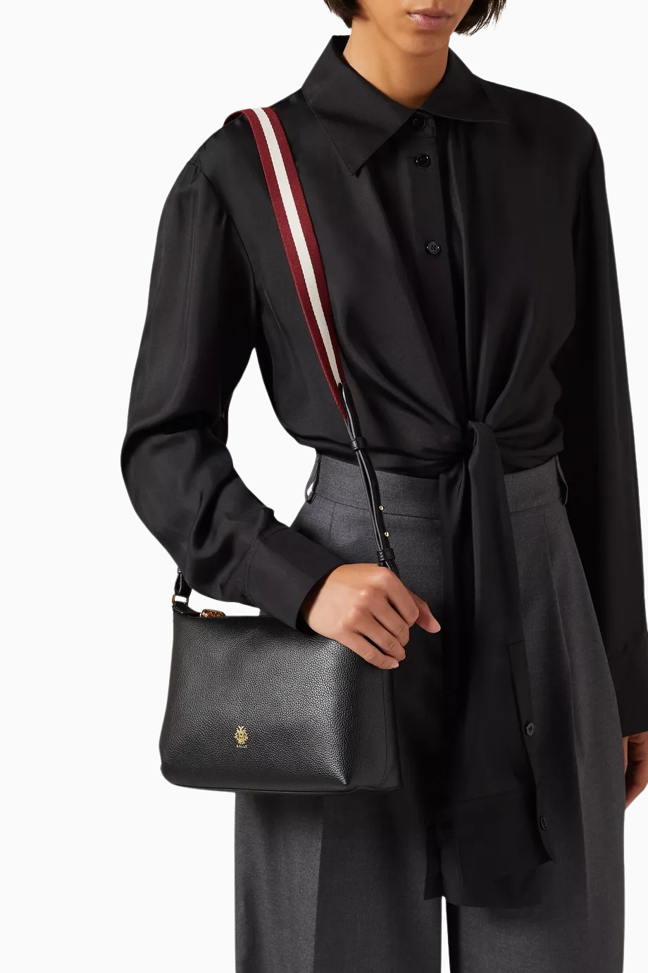 Hera Siyah Grenli Deri Ayarlanabilir Askılı, Zarif ve Lüks Yeni Sezon Satchel Çanta