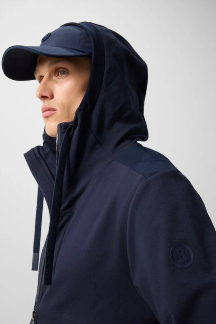 Ernesto Modern Athleisure Stil Hoodie Erkek Ceket, Lacivert