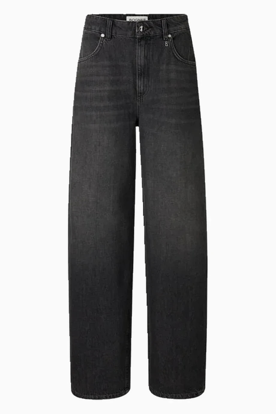 Bina Barrel Koyu Gri Geniş Paça Fit Kadın Jean Pantolon