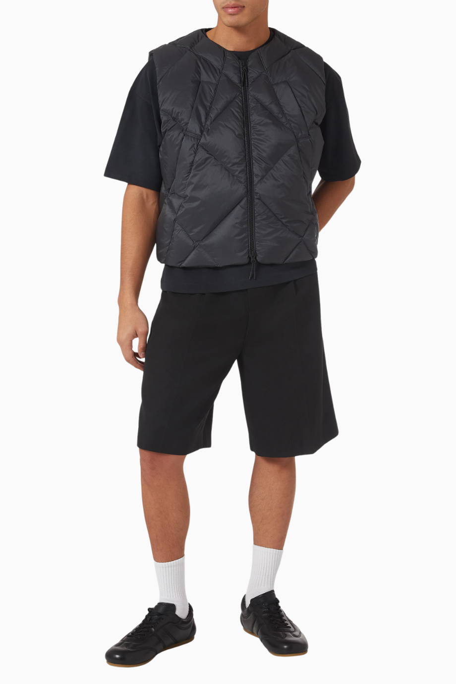 Diamond-Quilted Down Gilet Erkek Yelek