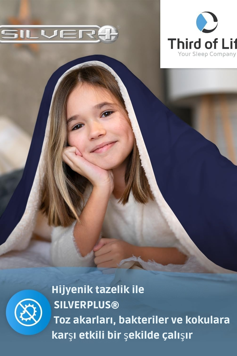 Kami Sherpa Çocuklar İçin Yumuşak Battaniye, 130x150cm, Mavi, Oeko-Tex Sertifikalı