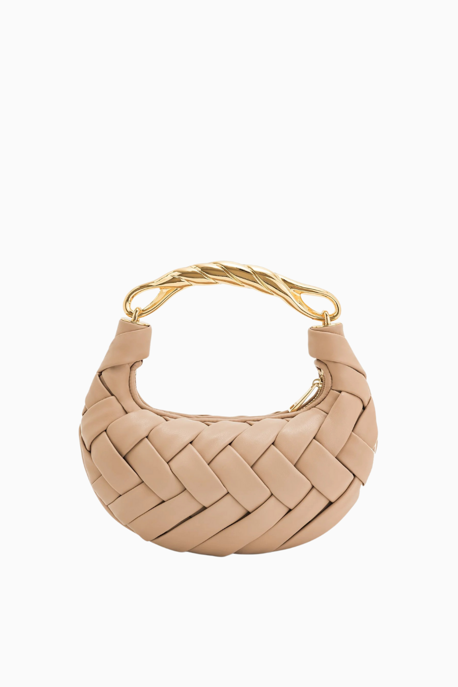 Badem Orla Weave Suni Süet El Çantası