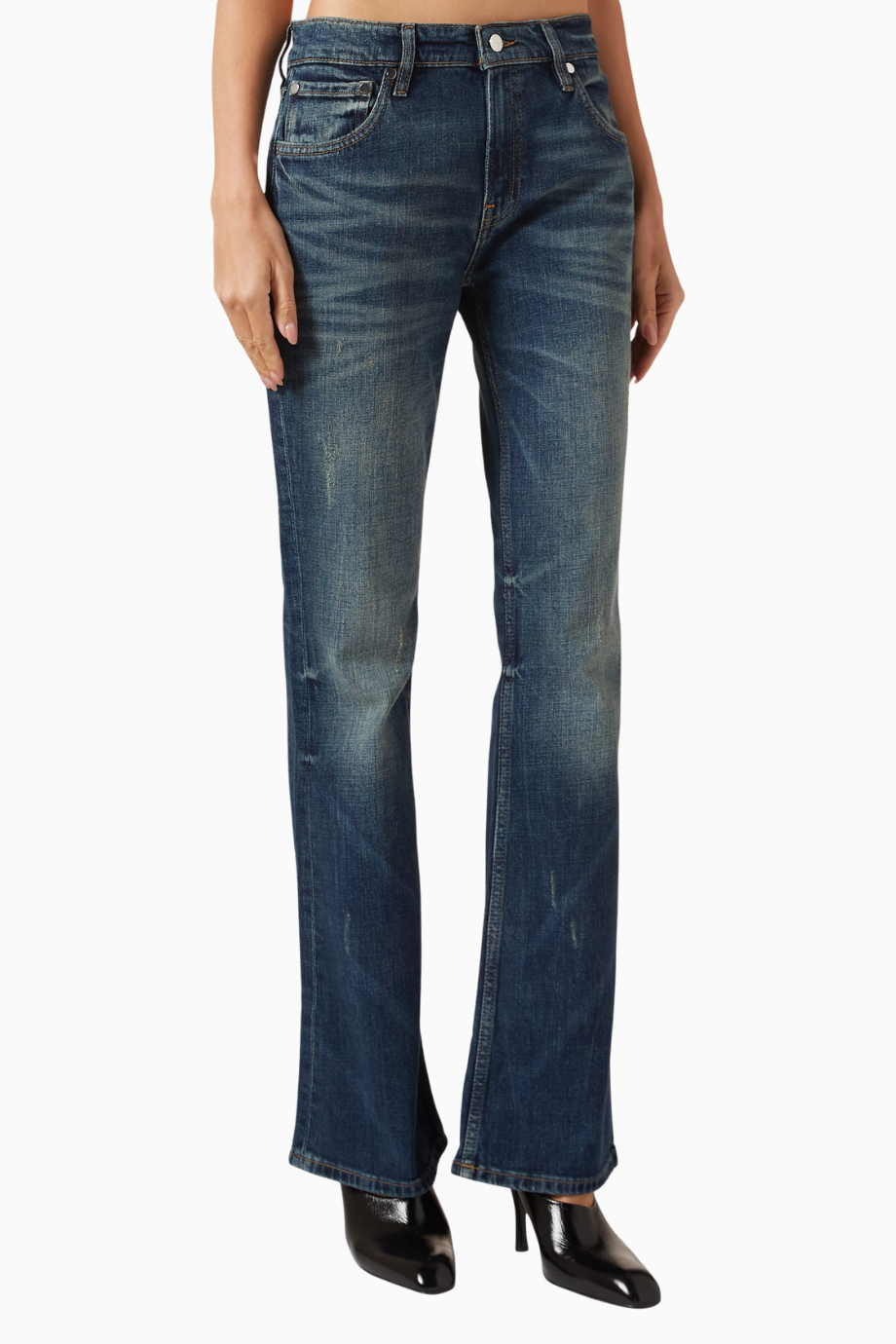 Maria Mid-Rise Bootcut Jeans, Lüks ve Konforlu Günlük Denim